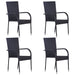 Stackable Outdoor Chairs 4 Pcs Poly Rattan Black Tobbna