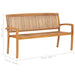 Stacking Garden Bench with Cushion Solid Teak Wood Tblttbl