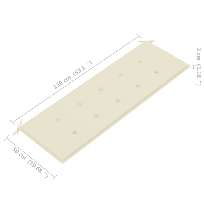 Stacking Garden Bench with Cushion Solid Teak Wood Tblttbn