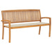 Stacking Garden Bench with Cushion Solid Teak Wood Tblttbn