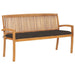 Stacking Garden Bench with Cushion Solid Teak Wood Tblttxk