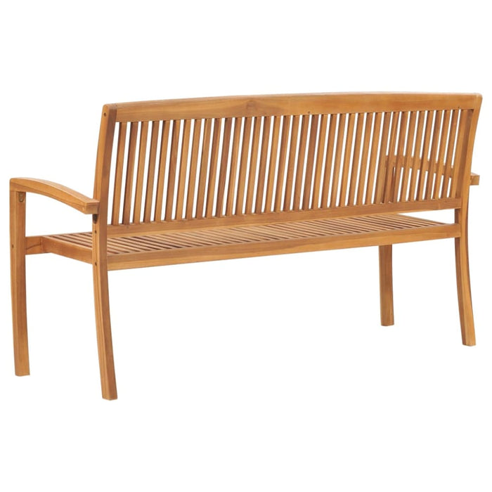 Stacking Garden Bench with Cushion Solid Teak Wood Tblttxn