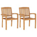 Stacking Garden Dining Chairs 2 Pcs Solid Teak Wood Aktni