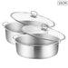 2x Stainless Steel 30cm Casserole With Lid Induction