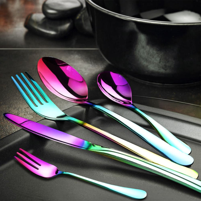 Stainless Steel Cutlery Set Glossy Knife Fork Spoon
