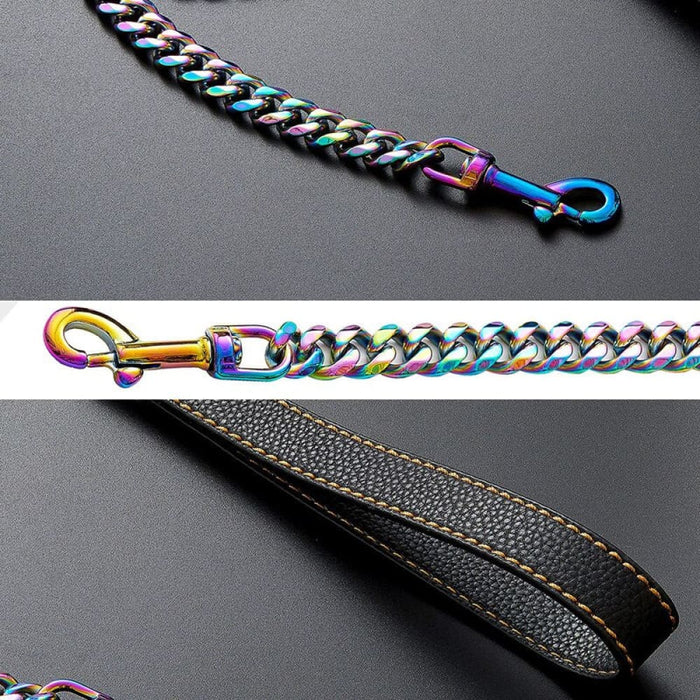 Stainless Steel Heavy Duty Metal Chew Proof Thick Gold