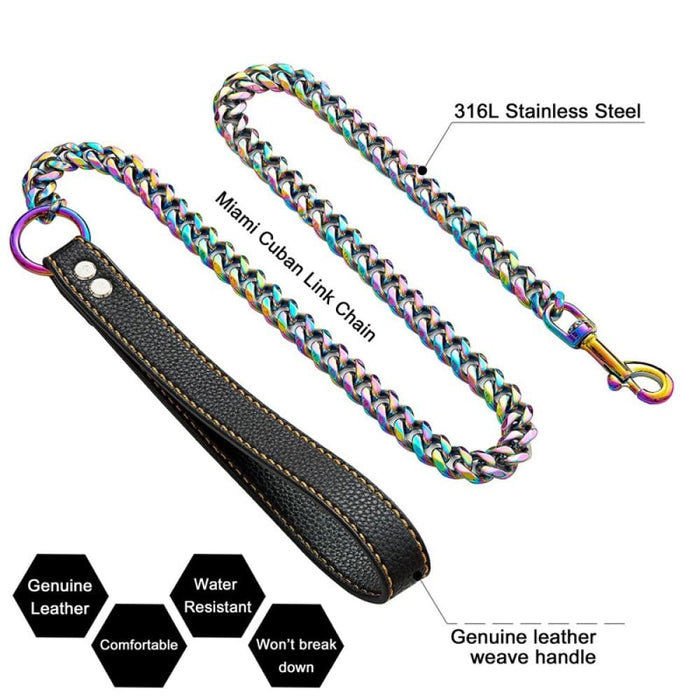 Stainless Steel Heavy Duty Metal Chew Proof Thick Gold