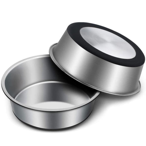 Stainless Steel Non - slip Pet Food Water Feeder Bowl