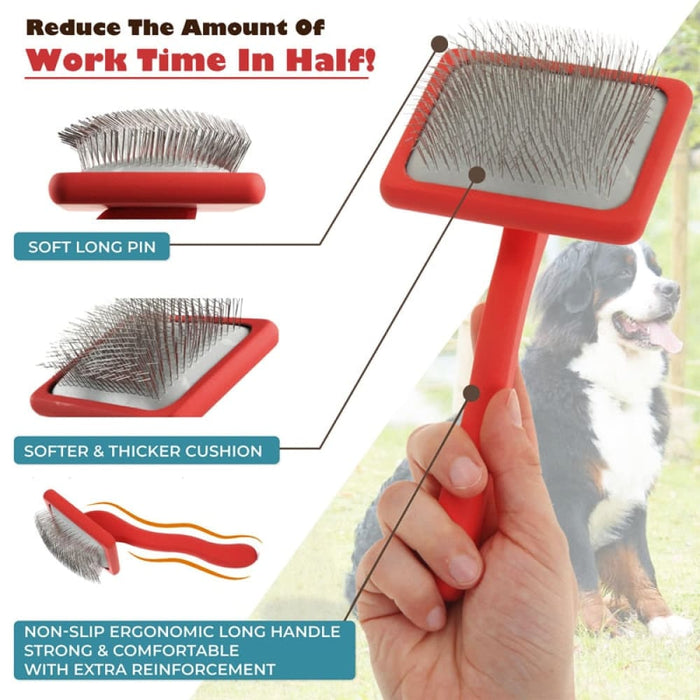 Stainless Steel Soft Pins Dematting Shedding Fur Pet Comb
