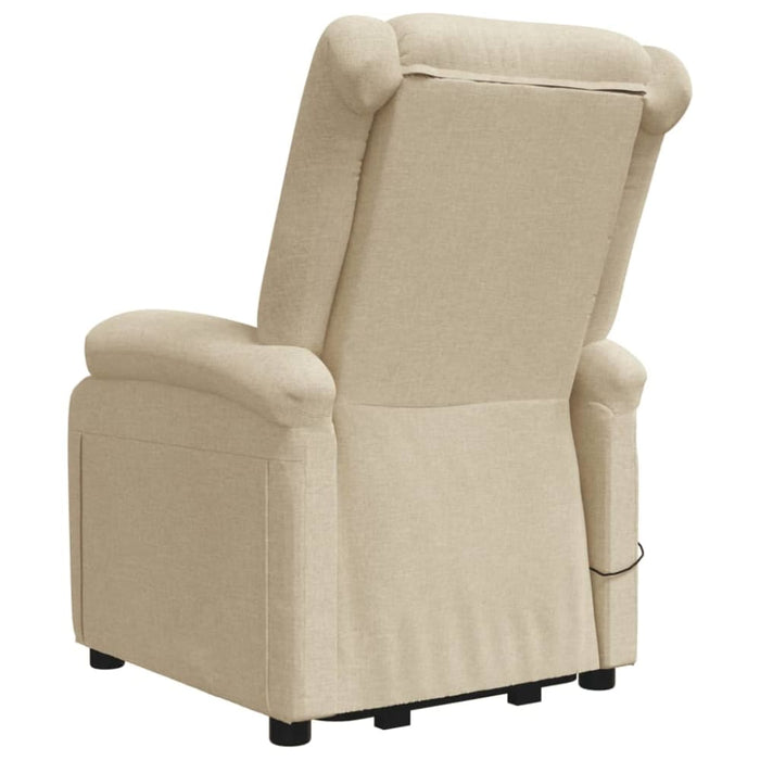 Stand Up Massage Recliner Chair Cream Fabric Topxtxp