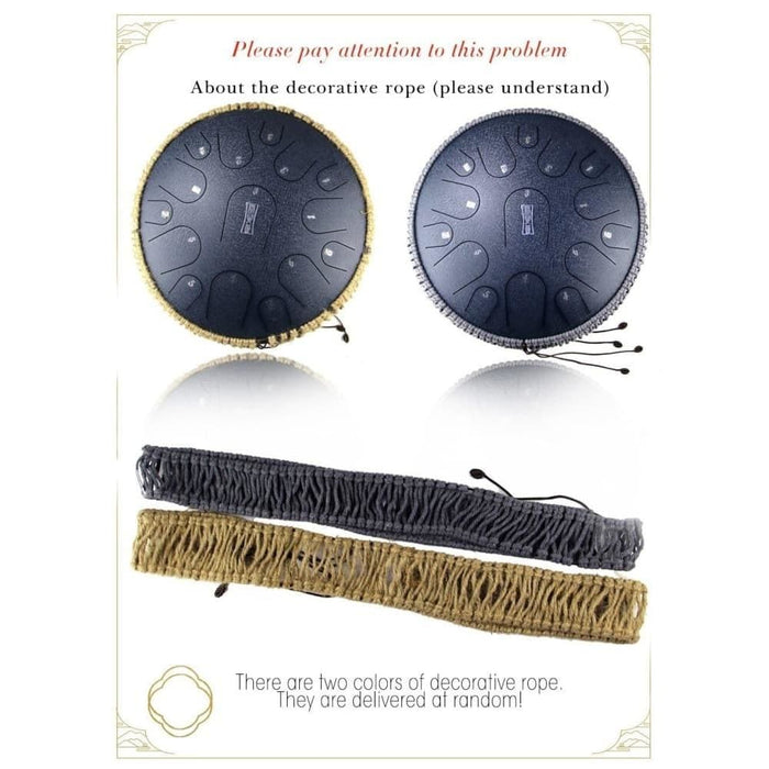 Steel Tongue Drum 13 Inch 15 Tone Handheld Tank Percussion