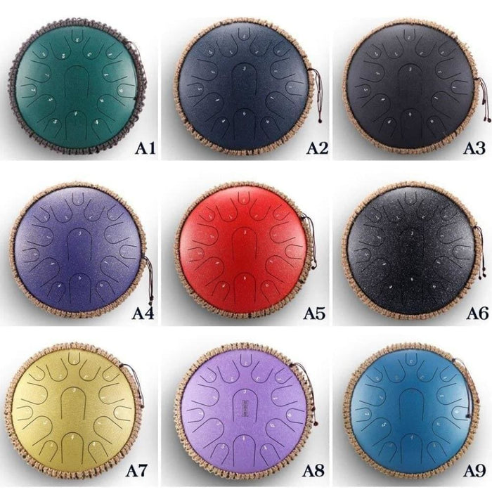 Steel Tongue Drum 13 Inch 15 Tone Handheld Tank Percussion
