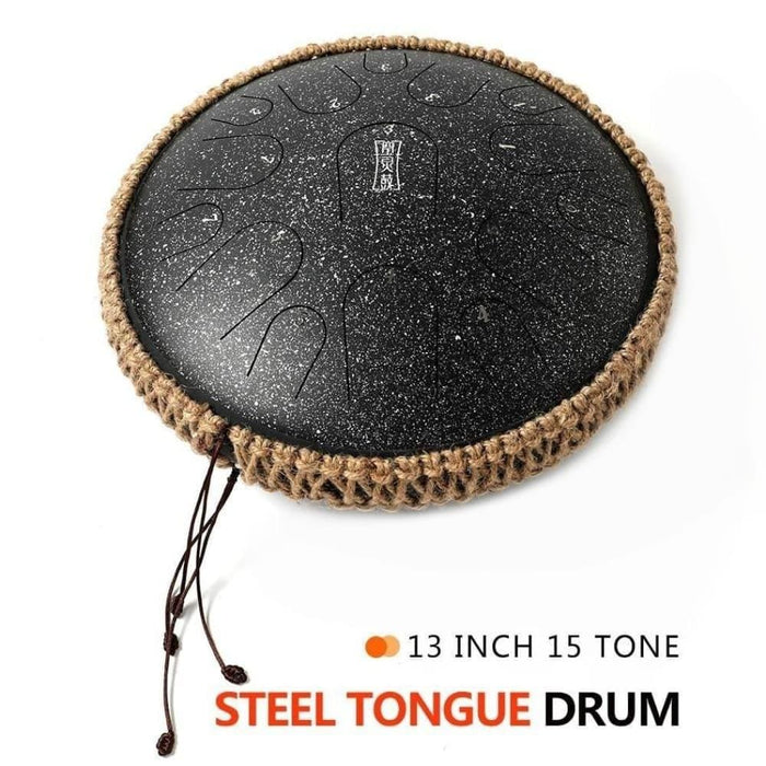 Steel Tongue Drum 13 Inch 15 Tone Handheld Tank Percussion