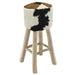 Bar Stool Real Leather And Solid Teak Wood Gl7445