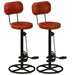 Bar Stools 2 Pcs Black and Brown Real Goat Leather Ttnxop