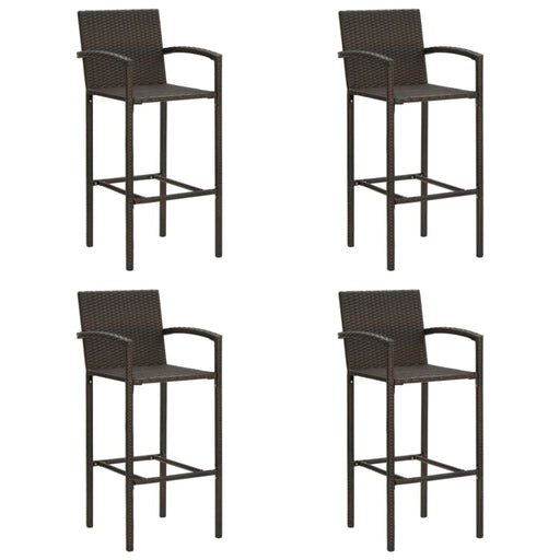Bar Stools 4 Pcs Brown Poly Rattan Gl67215