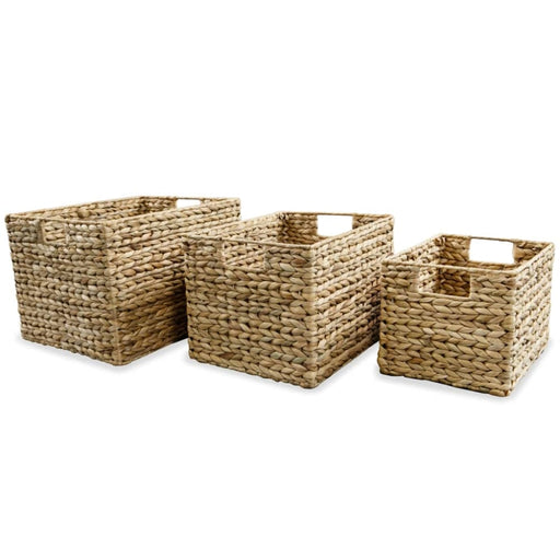 Storage Basket Set 3 Pieces Water Hyacinth Xapakb