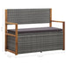 Storage Bench 110 Cm Poly Rattan And Solid Acacia Wood Grey