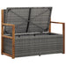 Storage Bench 110 Cm Poly Rattan And Solid Acacia Wood Grey