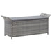 Storage Bench with Cushion Grey Poly Rattan Apnbk