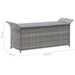 Storage Bench with Cushion Grey Poly Rattan Apnbk