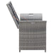 Storage Bench with Cushion Grey Poly Rattan Apnbk