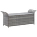 Storage Bench with Cushion Grey Poly Rattan Apnbk
