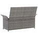 Storage Bench with Cushion Grey Poly Rattan Apnbk
