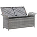 Storage Bench with Cushion Grey Poly Rattan Apnbk