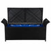 Storage Bench with Cushion Poly Rattan Black Aaont