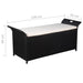 Storage Bench with Cushion Poly Rattan Black Aaont