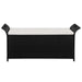 Storage Bench with Cushion Poly Rattan Black Aaont