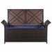 Storage Bench with Cushion Poly Rattan Brown Aaonx
