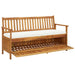 Storage Bench with Cushion Solid Acacia Wood Apkoo