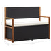 Storage Bench Poly Rattan and Solid Acacia Wood Black Albob