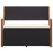 Storage Bench Poly Rattan and Solid Acacia Wood Black Albob