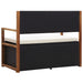 Storage Bench Poly Rattan and Solid Acacia Wood Black Albob