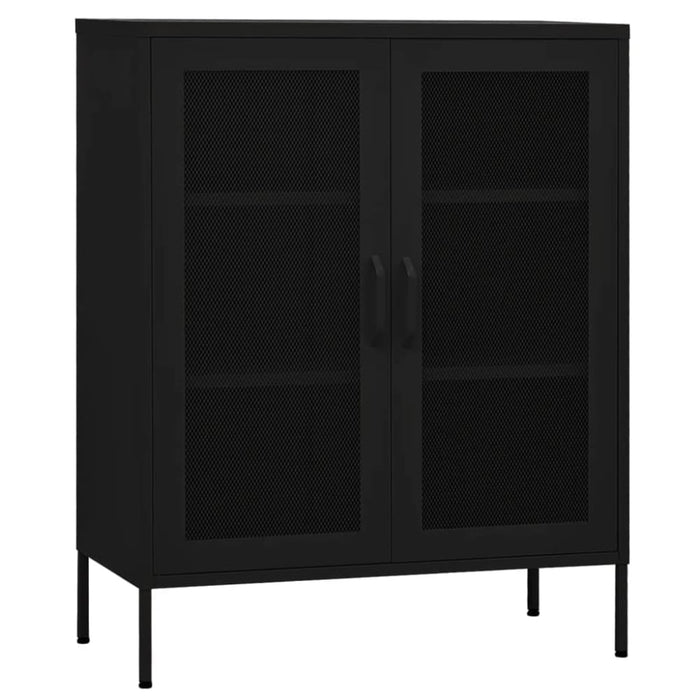 Storage Cabinet Black 80x35x101.5 Cm Steel Ttloin