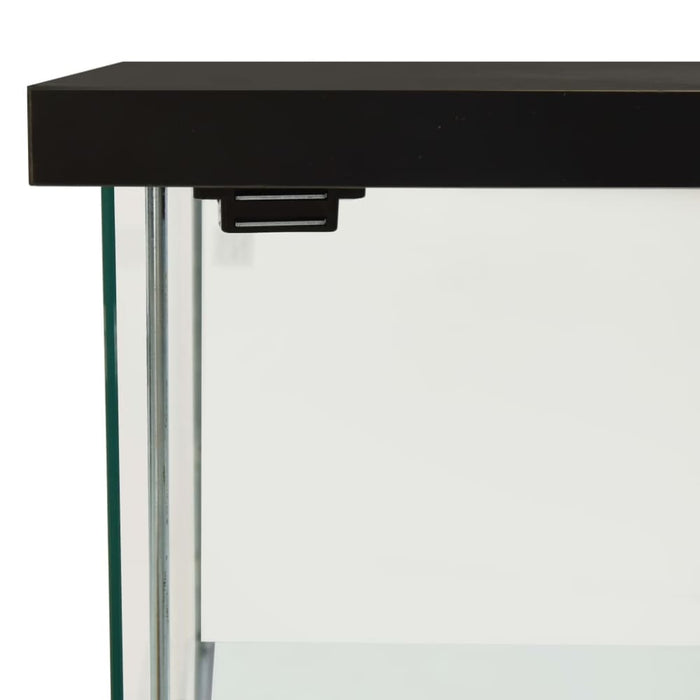 Storage Cabinet Tempered Glass Black Txxikn