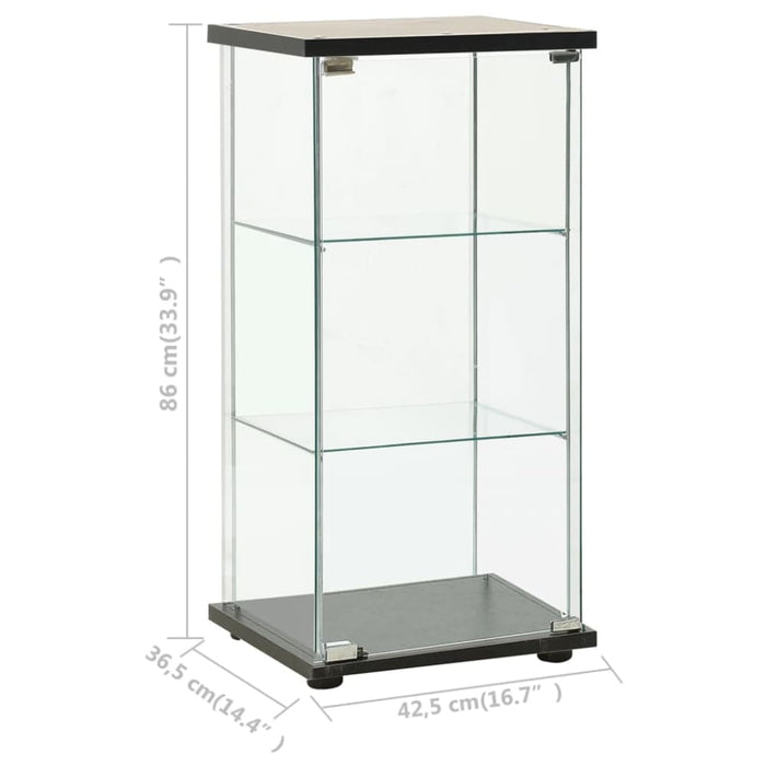 Storage Cabinet Tempered Glass Black Txxikn