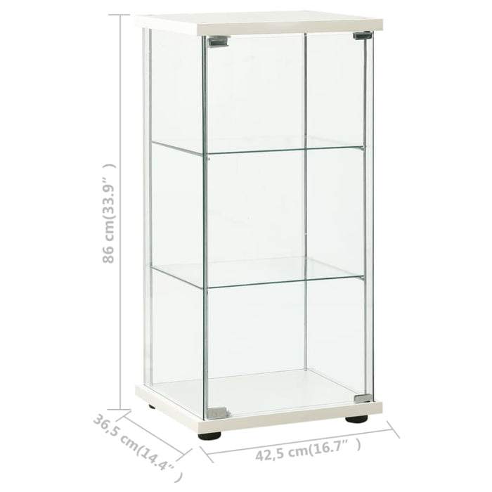 Storage Cabinet Tempered Glass White Txxiki