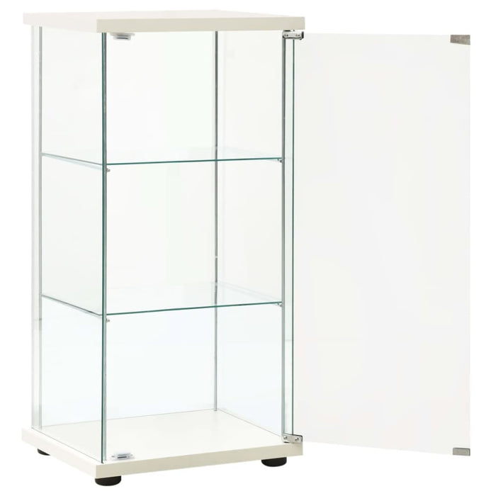 Storage Cabinet Tempered Glass White Txxiki