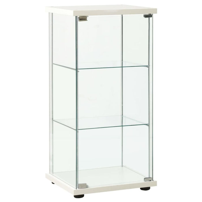 Storage Cabinet Tempered Glass White Txxiki