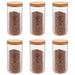 Storage Glass Jars with Cork Lid 6 Pcs 1100 Ml Pbnab