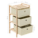 Storage Rack With 3 Fabric Baskets Cedar Wood Beige Xalatt