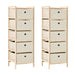 Storage Racks with 5 Fabric Baskets 2 Pcs Beige Cedar Wood