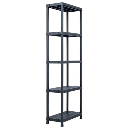 Storage Shelf Rack Black 125 Kg 60x30x180 Cm Plastic Aplia