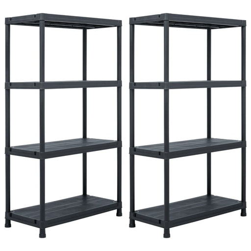 Storage Shelf Racks 2 Pcs Black 60x30x138 Cm Plastic Xilxpo