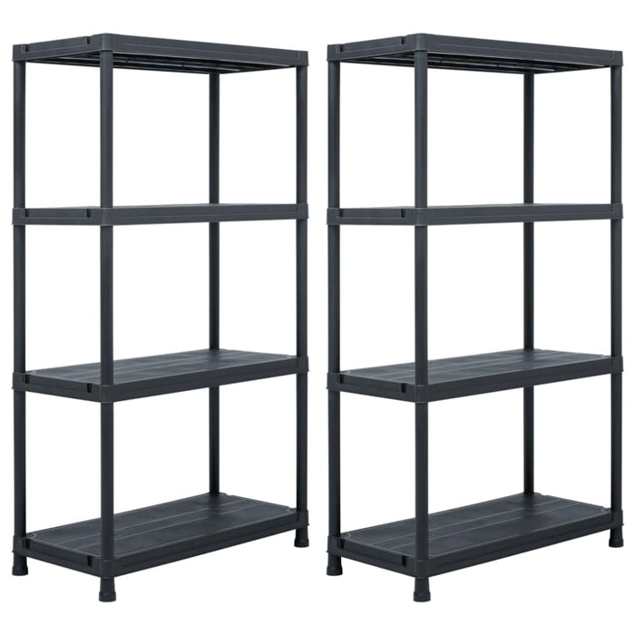 Storage Shelf Racks 2 Pcs Black 60x30x138 Cm Plastic Xilxpo