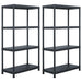 Storage Shelf Racks 2 Pcs Black 60x30x138 Cm Plastic Xilxpo